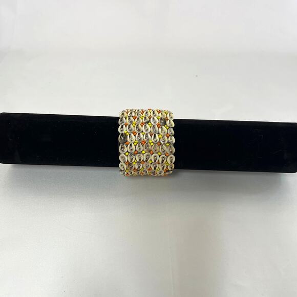 Stunning Multi-Earthy Color Tone Statement Bracelet - Unique Woven Design - Picture 1 of 6
